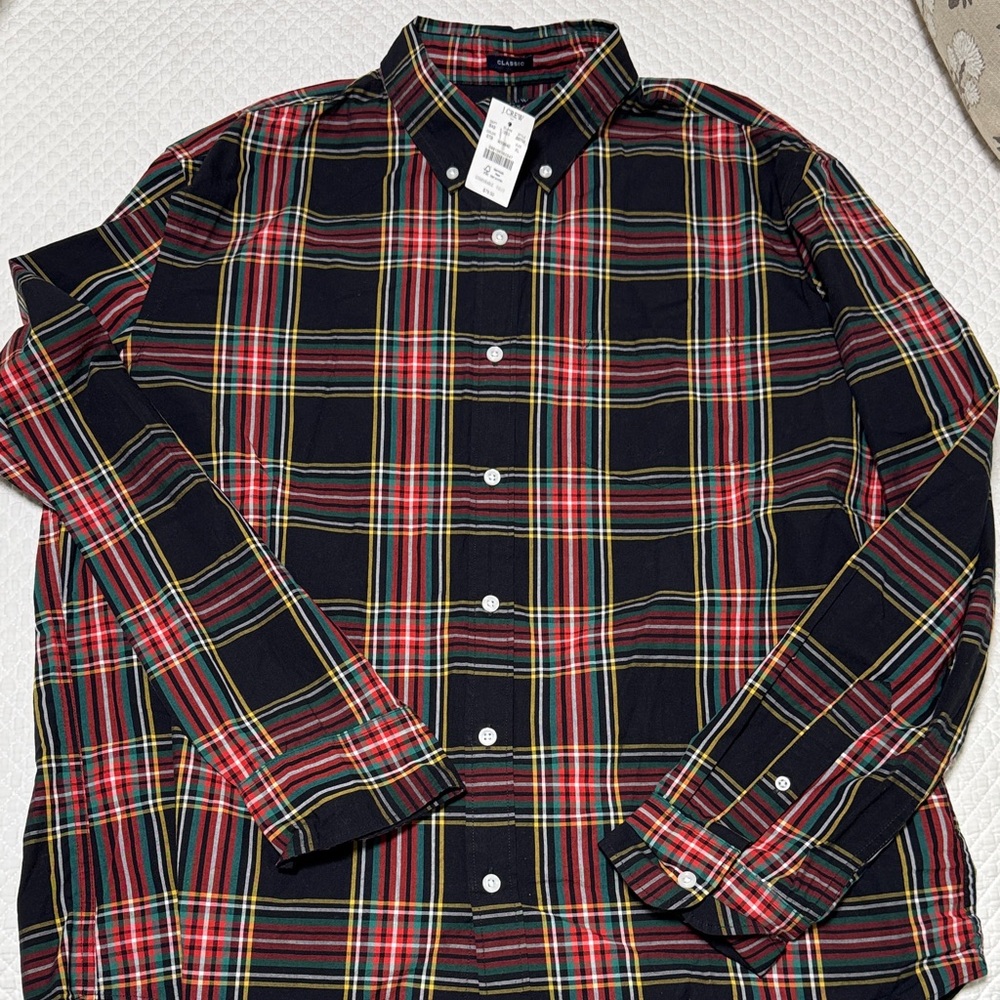 New J Crew Men's Plaid Button-Down Shirt